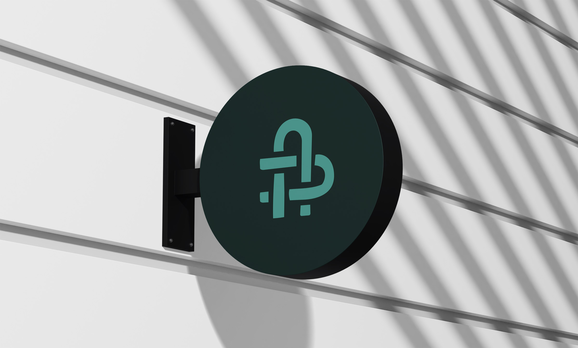 Braid's turquoise emblem on a deep green signboard